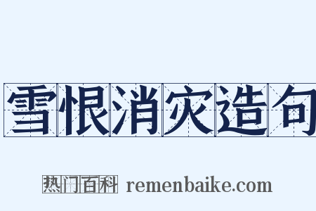 雪恨消灾造句是什么意思的图片